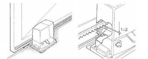 Крепление зубчатой рейки и установка откатной автоматики - схема